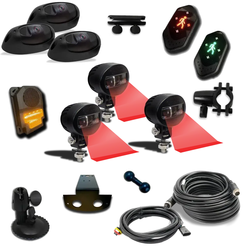 3-camera AI Human Form Recognition (HFR) Kit For Forklift Trucks
